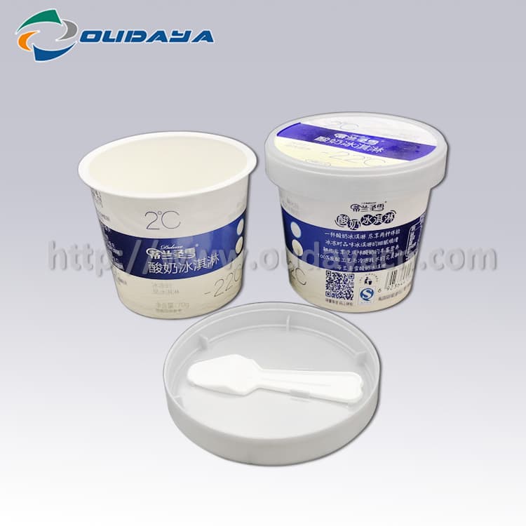 In mould label Cup Customized Ice Cream Packaging Yogurt IML